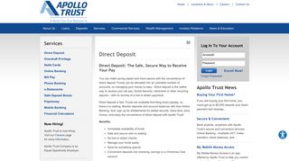 Direct Deposit | Apollo Trust Company | Apollo, Pennsylvania Banking ...