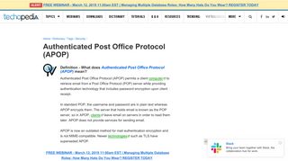 What is Authenticated Post Office Protocol (APOP)? - Definition from ...