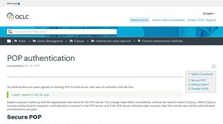 POP authentication - OCLC Support