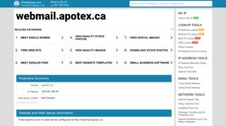 webmail.apotex.ca - Apotex Webmail | IPAddress.com