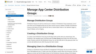 Manage App Center Distribution Groups - Visual Studio App Center ...