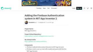 Adding the Firebase Authentication system in MIT App Inventor 2 ...