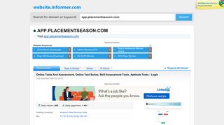 app.placementseason.com at WI. Online Tests And Assessment ...