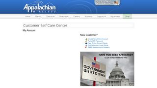 New Account Setup - Appalachian Wireless · Customer Self Care Center
