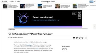 Snapfinger Puts Dinner Just an App Away - The New York Times