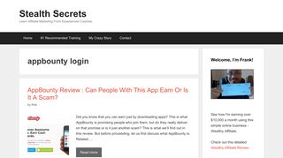 appbounty login | | Stealth Secrets