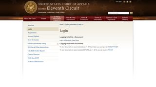 Login | Eleventh Circuit | United States Court of Appeals
