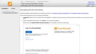 Activating with the trial license - - Trial License Activation ... - Appeon
