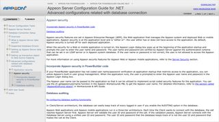 Appeon security - - Appeon Server Configuration Guide for .NET