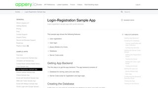 Login-Registration Sample App - What is Appery.io?