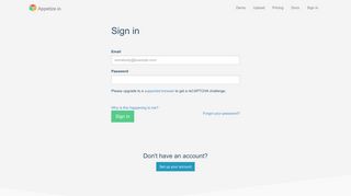 Sign in - Appetize.io