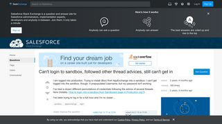 appexchange - Can't login to sandbox, followed other thread ...
