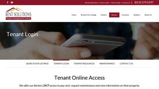 Tenant Login - Rent Solutions