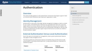 Authentication - Appian 18.4 - Appian Documentation