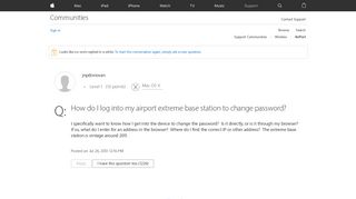 How do I log into my airport extreme base… - Apple Community ...