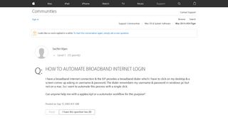 HOW TO AUTOMATE BROADBAND INTERNET LOGIN - Apple Community - Apple ...