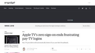 Apple TV's zero sign-on ends frustrating pay-TV logins - Engadget