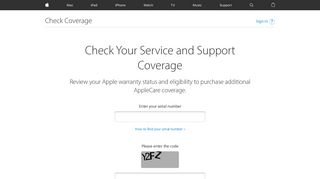 Check Your Service and Support Coverage - Apple Support