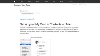Set up your My Card in Contacts on Mac - Apple Support