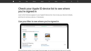 Check your Apple ID device list to see where you're signed in - Apple ...