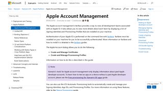 Apple Account Management - Xamarin | Microsoft Docs