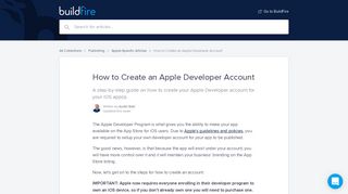 How to Create an Apple Developer Account | BuildFire University