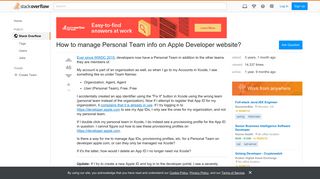 How to manage Personal Team info on Apple Developer website ...