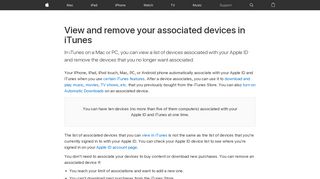 View and remove your associated devices in iTunes - Apple Support