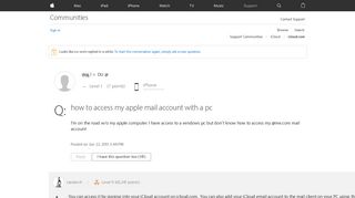 how to access my apple mail account with … - Apple Community