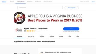 Apple Federal Credit Union Careers and Employment | Indeed.com