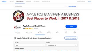Working at Apple Federal Credit Union: Employee Reviews | Indeed.com
