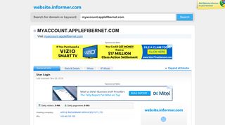 myaccount.applefibernet.com at WI. User Login - Website Informer