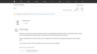 iChat login - Apple Community - Apple Support Communities