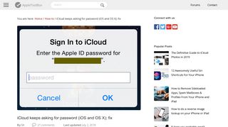 iCloud keeps asking for password (iOS and OS X); fix - AppleToolBox