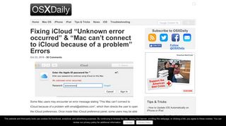 Fixing iCloud “Unknown error occurred” & “Mac can't connect to ...