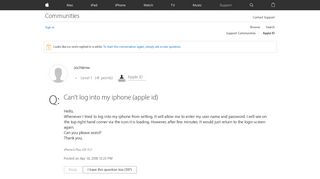 Can't log into my iphone (apple id) - Apple Community