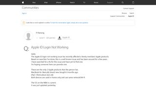 Apple ID Login Not Working - Apple Community - Apple Discussions