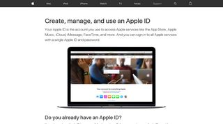 Create, manage, and use an Apple ID - Apple Support