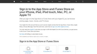 Sign in to the App Store and iTunes Store on your ... - Apple Support