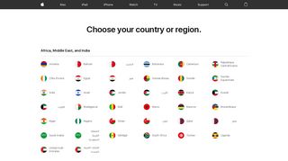 Choose your country or region - Apple
