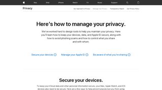 Privacy - Manage Your Privacy - Apple