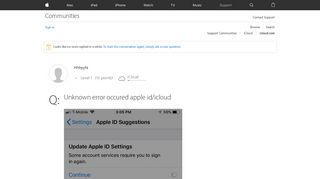 Unknown error occured apple id/icloud - Apple Community - Apple ...