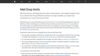 Mail Drop limits - Apple Support