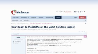Can't login to MobileMe on the web? Solution inside! | MacRumors ...