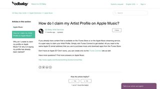 How do I claim my Artist Profile on Apple Music? – CD Baby Help Center