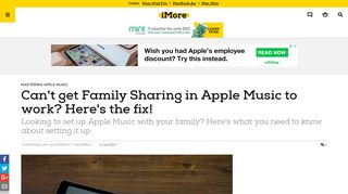 Can't get Family Sharing in Apple Music to work? Here's the fix! | iMore