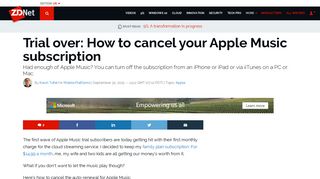 Trial over: How to cancel your Apple Music subscription | ZDNet