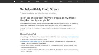 Get help with My Photo Stream - Apple Support