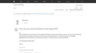 How do you setup Facilitators in the Appl… - Apple Community ...