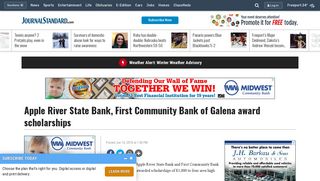 Apple River State Bank, First Community Bank of Galena award ...
